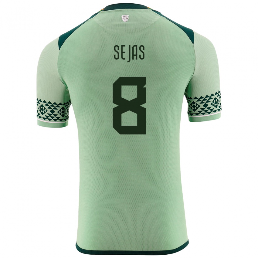 Børn Bolivia Carlos Sejas #8 Lysegrøn Hjemmebane Spillertrøjer 24-26 Trøje T-Shirt