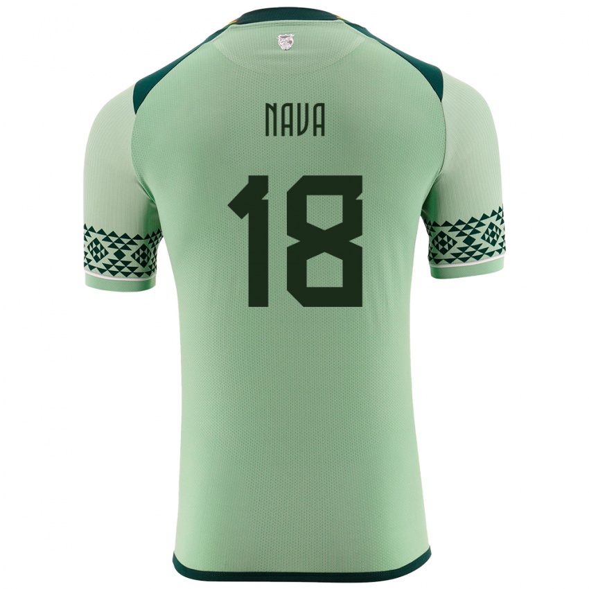 Børn Bolivia Fernando Nava #18 Lysegrøn Hjemmebane Spillertrøjer 24-26 Trøje T-Shirt