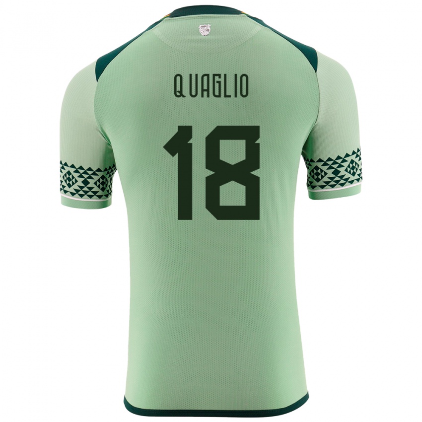 Børn Bolivia Fabricio Quaglio #18 Lysegrøn Hjemmebane Spillertrøjer 24-26 Trøje T-Shirt