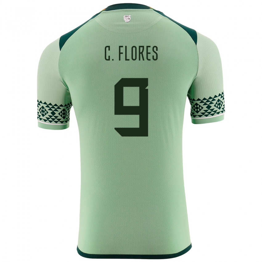 Børn Bolivia Cesar Flores #9 Lysegrøn Hjemmebane Spillertrøjer 24-26 Trøje T-Shirt