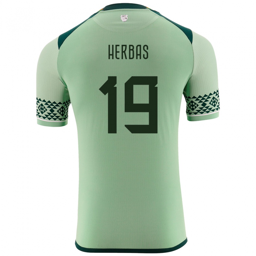 Børn Bolivia Alan Herbas #19 Lysegrøn Hjemmebane Spillertrøjer 24-26 Trøje T-Shirt