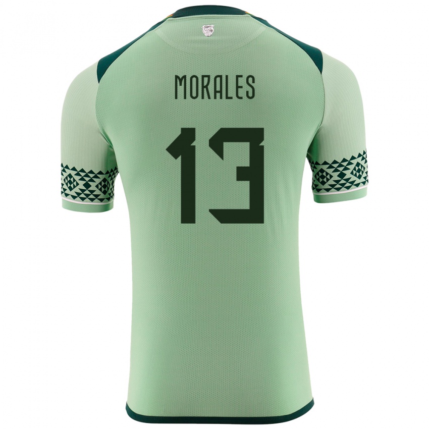 Børn Bolivia Ericka Morales #13 Lysegrøn Hjemmebane Spillertrøjer 24-26 Trøje T-Shirt