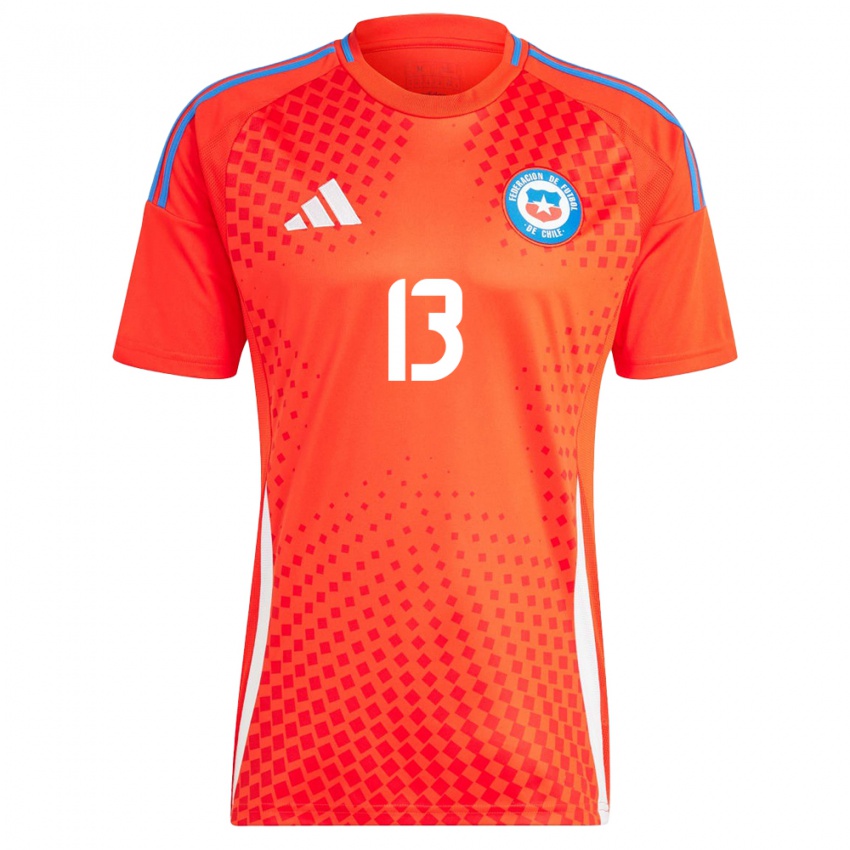 Børn Chile Anaís Cifuentes #13 Rød Hjemmebane Spillertrøjer 24-26 Trøje T-Shirt