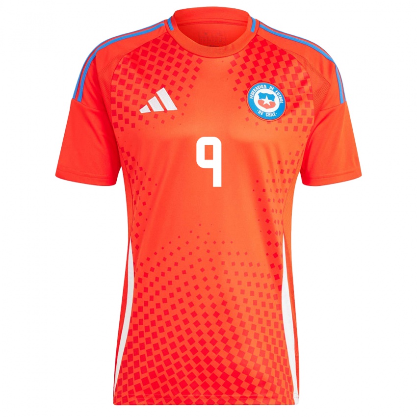 Børn Chile María José Urrutia #9 Rød Hjemmebane Spillertrøjer 24-26 Trøje T-Shirt