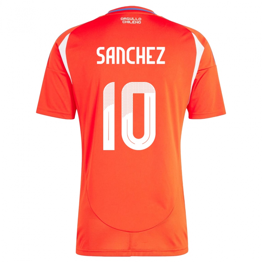 Børn Chile Alexis Sánchez #10 Rød Hjemmebane Spillertrøjer 24-26 Trøje T-Shirt