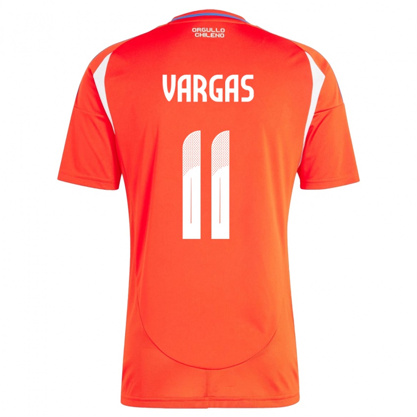 Børn Chile Eduardo Vargas #11 Rød Hjemmebane Spillertrøjer 24-26 Trøje T-Shirt