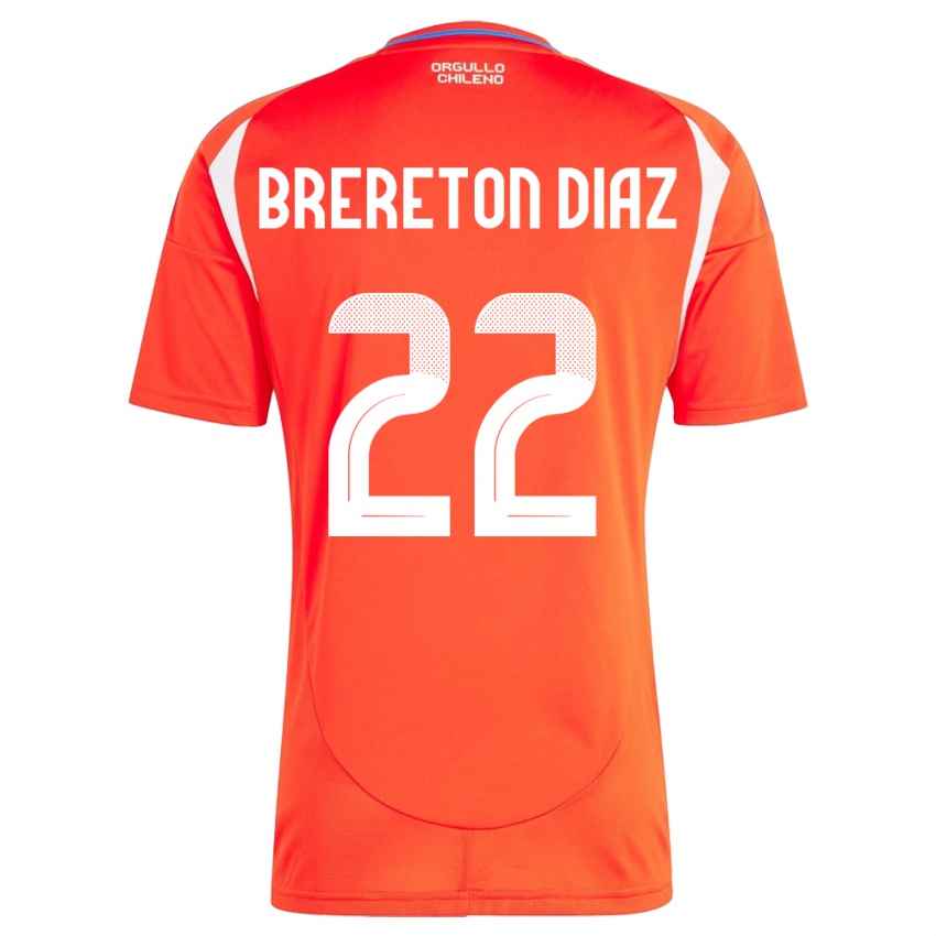 Børn Chile Ben Brereton Díaz #22 Rød Hjemmebane Spillertrøjer 24-26 Trøje T-Shirt