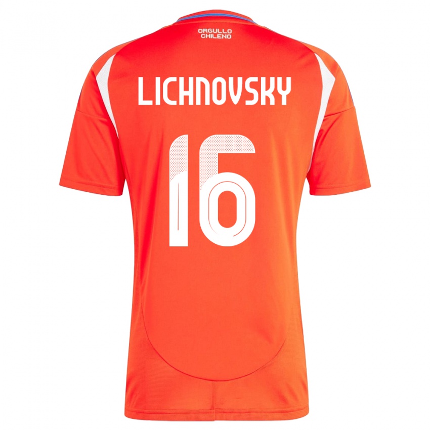 Børn Chile Igor Lichnovsky #16 Rød Hjemmebane Spillertrøjer 24-26 Trøje T-Shirt