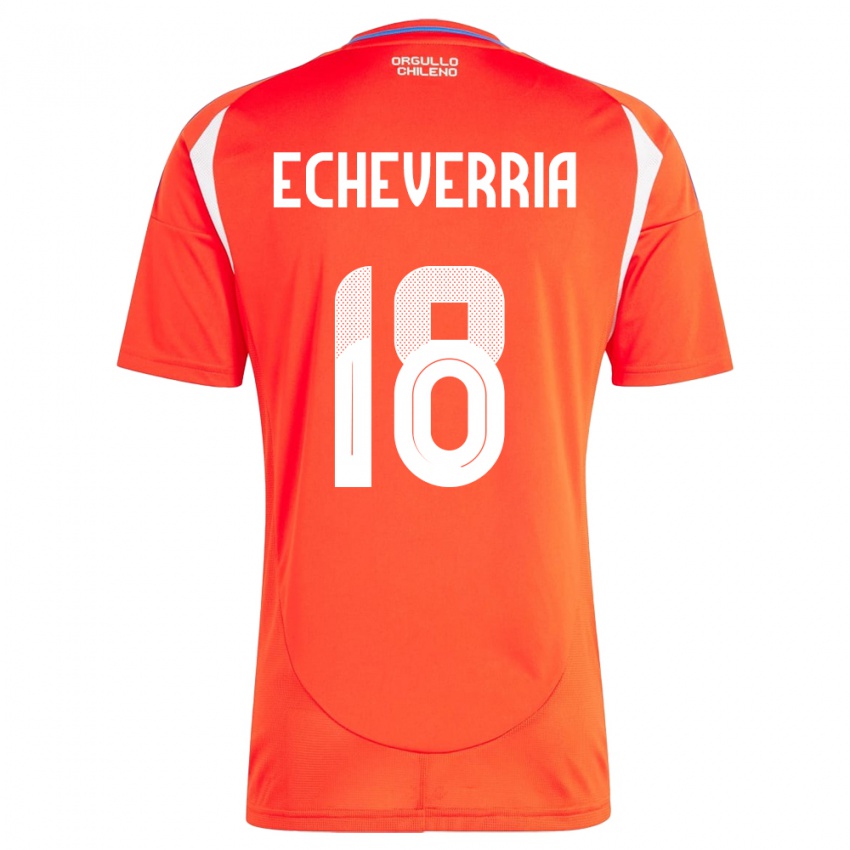 Børn Chile Rodrigo Echeverría #18 Rød Hjemmebane Spillertrøjer 24-26 Trøje T-Shirt