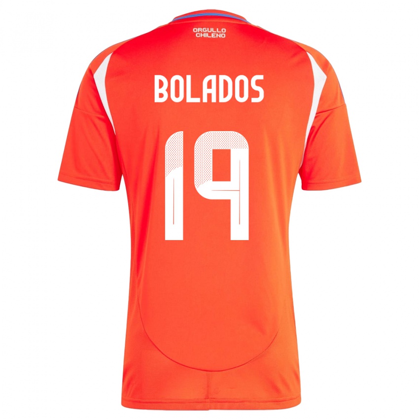 Børn Chile Marcos Bolados #19 Rød Hjemmebane Spillertrøjer 24-26 Trøje T-Shirt