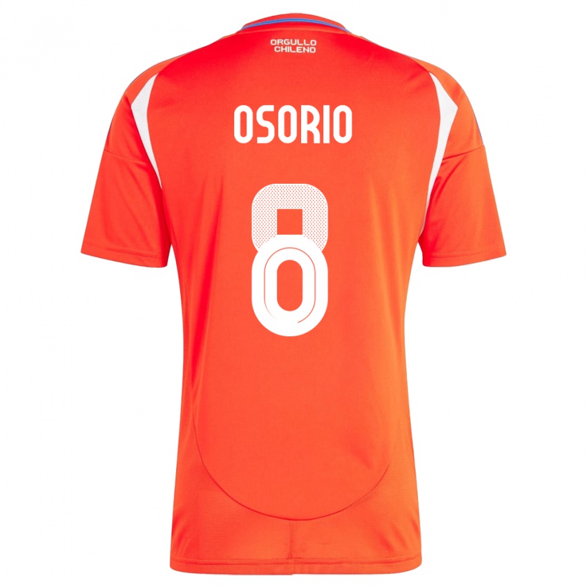 Børn Chile Darío Osorio #8 Rød Hjemmebane Spillertrøjer 24-26 Trøje T-Shirt