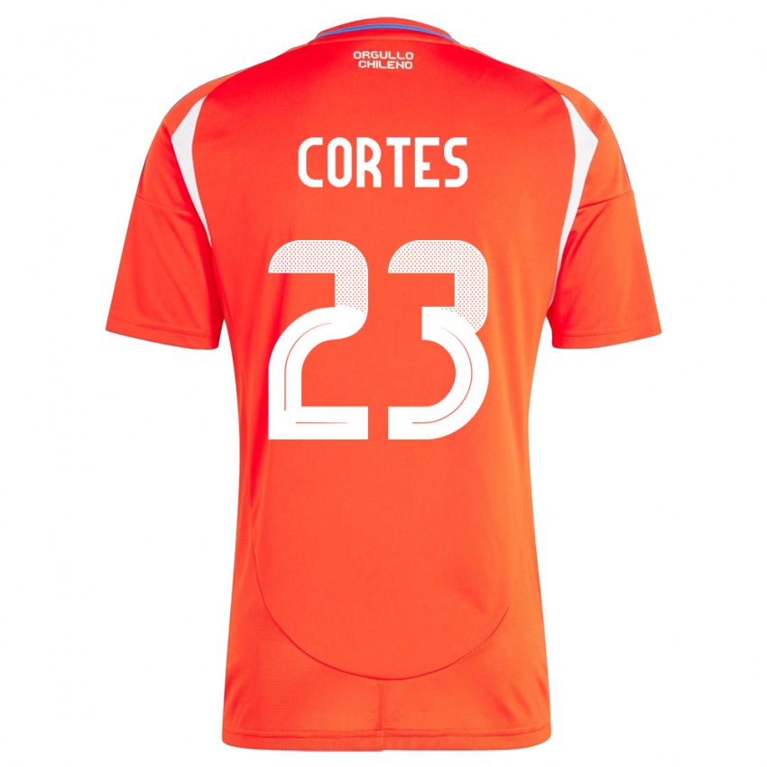 Børn Chile Brayan Cortés #23 Rød Hjemmebane Spillertrøjer 24-26 Trøje T-Shirt