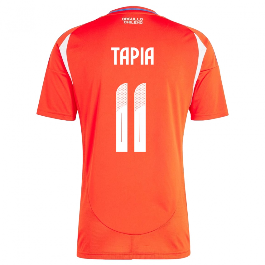 Børn Chile Gonzalo Tapia #11 Rød Hjemmebane Spillertrøjer 24-26 Trøje T-Shirt