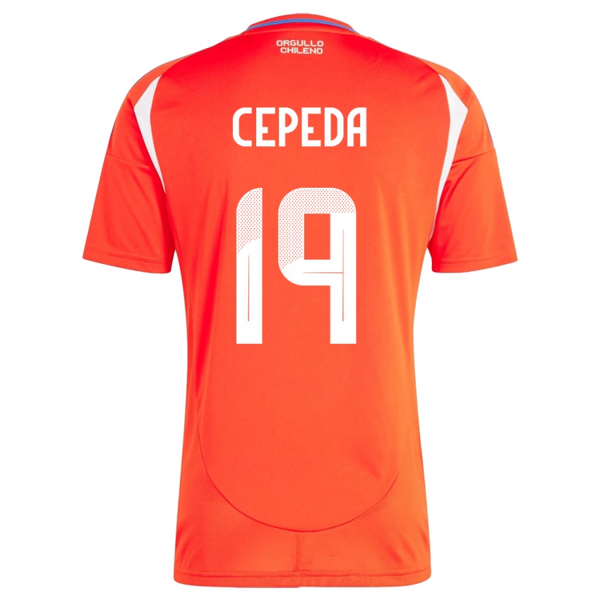 Børn Chile Lucas Cepeda #19 Rød Hjemmebane Spillertrøjer 24-26 Trøje T-Shirt