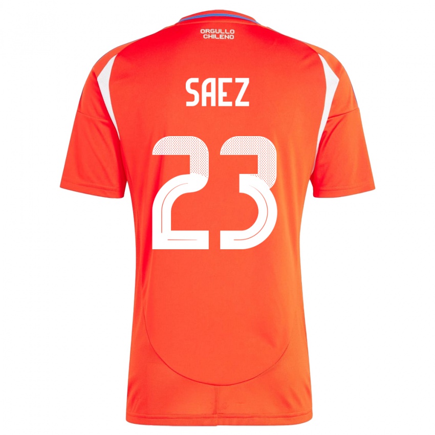 Børn Chile Ignacio Sáez #23 Rød Hjemmebane Spillertrøjer 24-26 Trøje T-Shirt