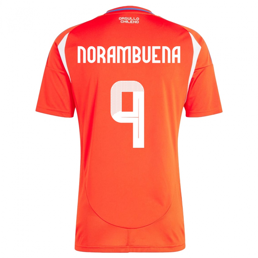 Børn Chile Gabriel Norambuena #9 Rød Hjemmebane Spillertrøjer 24-26 Trøje T-Shirt