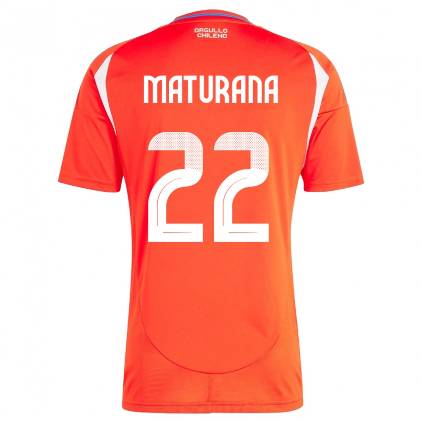 Børn Chile Martín Maturana #22 Rød Hjemmebane Spillertrøjer 24-26 Trøje T-Shirt