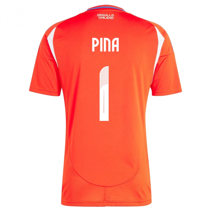 Børn Chile Cristóbal Piña #1 Rød Hjemmebane Spillertrøjer 24-26 Trøje T-Shirt