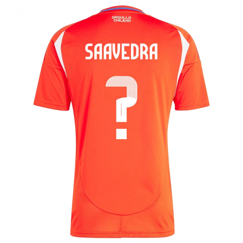 Børn Chile Danilo Saavedra #0 Rød Hjemmebane Spillertrøjer 24-26 Trøje T-Shirt