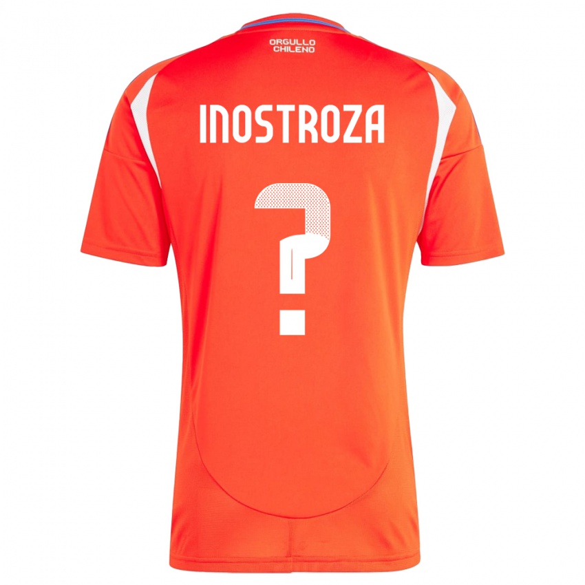 Børn Chile Fernando Inostroza #0 Rød Hjemmebane Spillertrøjer 24-26 Trøje T-Shirt