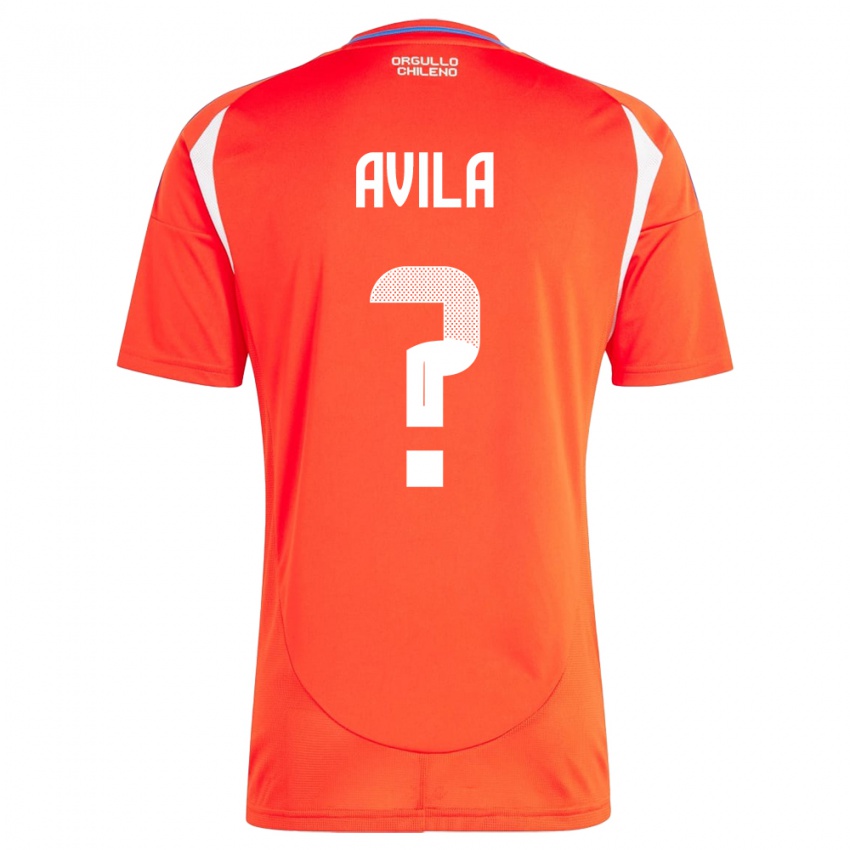 Børn Chile Gustavo Ávila #0 Rød Hjemmebane Spillertrøjer 24-26 Trøje T-Shirt