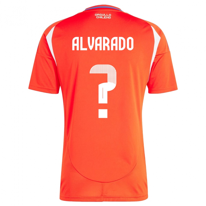 Børn Chile José Alvarado #0 Rød Hjemmebane Spillertrøjer 24-26 Trøje T-Shirt