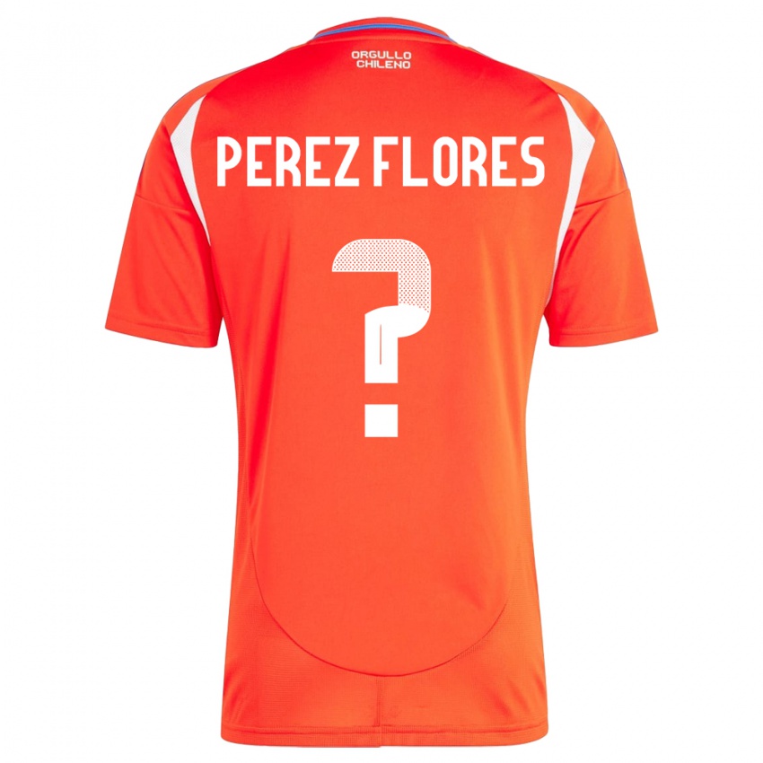 Børn Chile Benjamín Pérez Flores #0 Rød Hjemmebane Spillertrøjer 24-26 Trøje T-Shirt