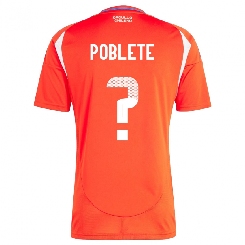 Børn Chile José Poblete #0 Rød Hjemmebane Spillertrøjer 24-26 Trøje T-Shirt