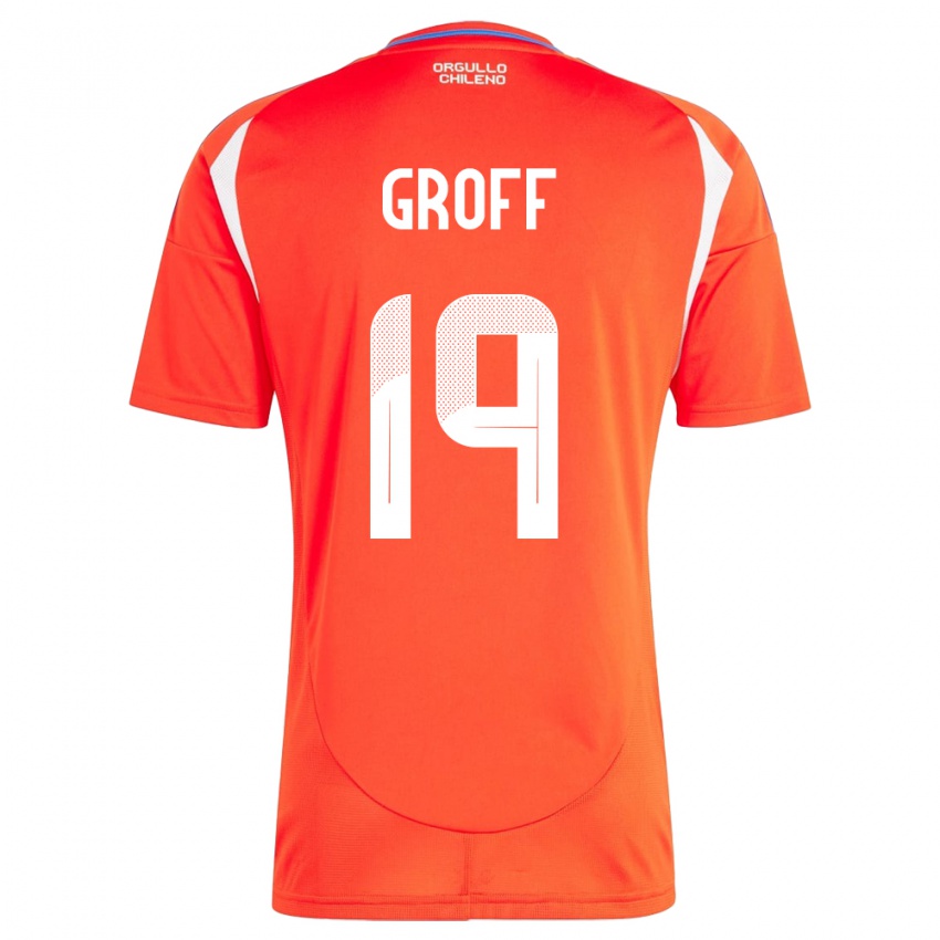 Børn Chile Llanka Groff #19 Rød Hjemmebane Spillertrøjer 24-26 Trøje T-Shirt