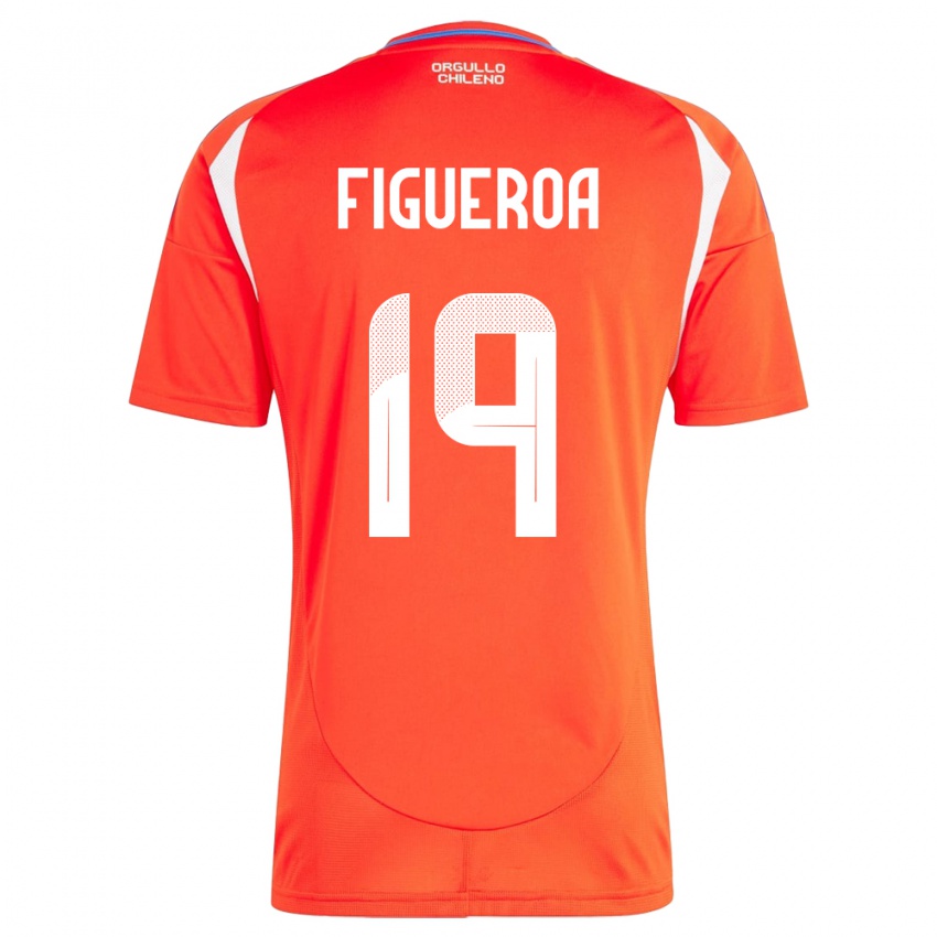 Børn Chile Catalina Figueroa #19 Rød Hjemmebane Spillertrøjer 24-26 Trøje T-Shirt