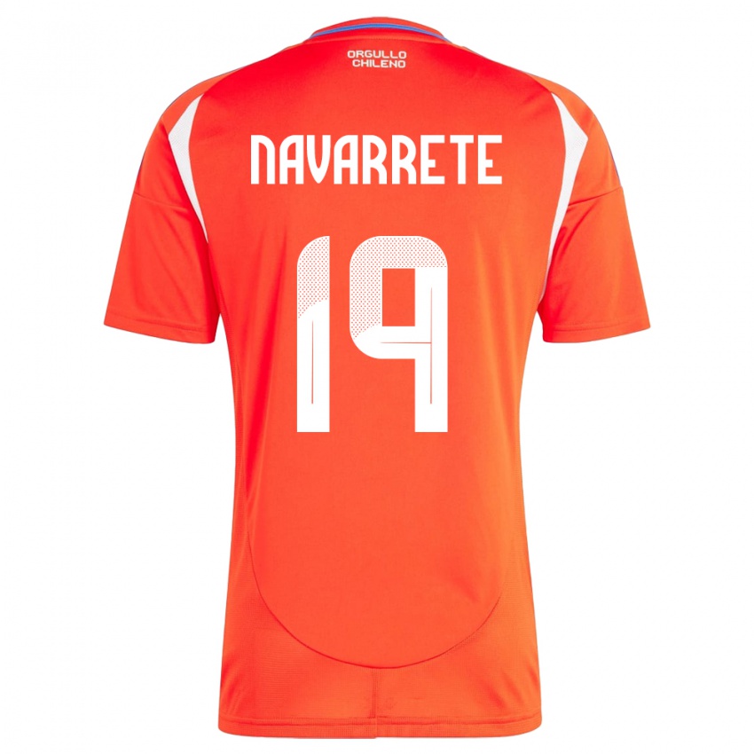 Børn Chile Valentina Navarrete #19 Rød Hjemmebane Spillertrøjer 24-26 Trøje T-Shirt