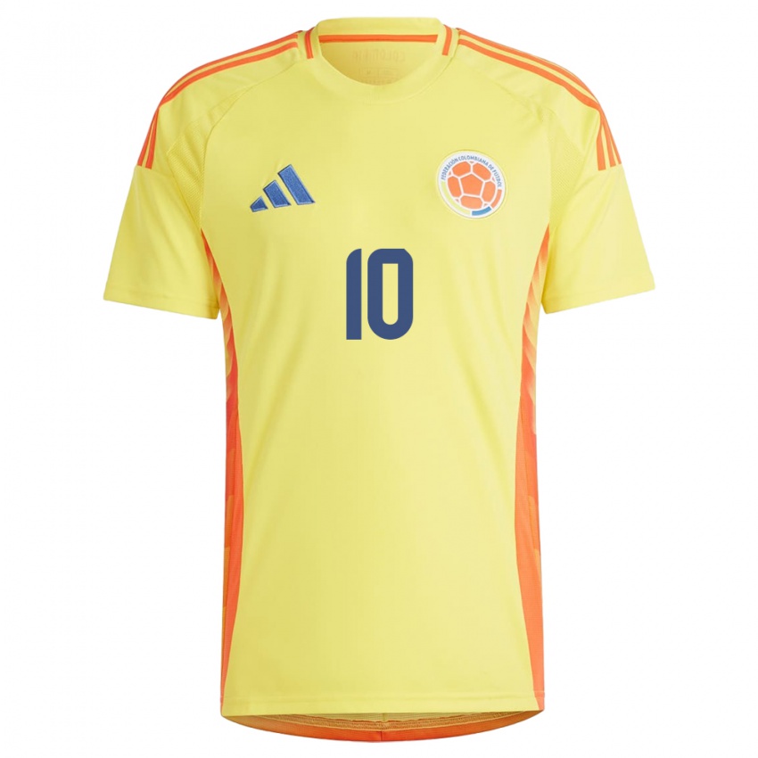 Børn Colombia Leicy Santos #10 Gul Hjemmebane Spillertrøjer 24-26 Trøje T-Shirt