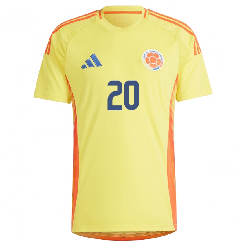 Børn Colombia Ana Huertas #20 Gul Hjemmebane Spillertrøjer 24-26 Trøje T-Shirt