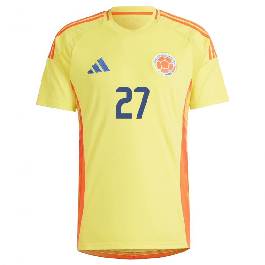 Børn Colombia Natalia Gaitán #27 Gul Hjemmebane Spillertrøjer 24-26 Trøje T-Shirt