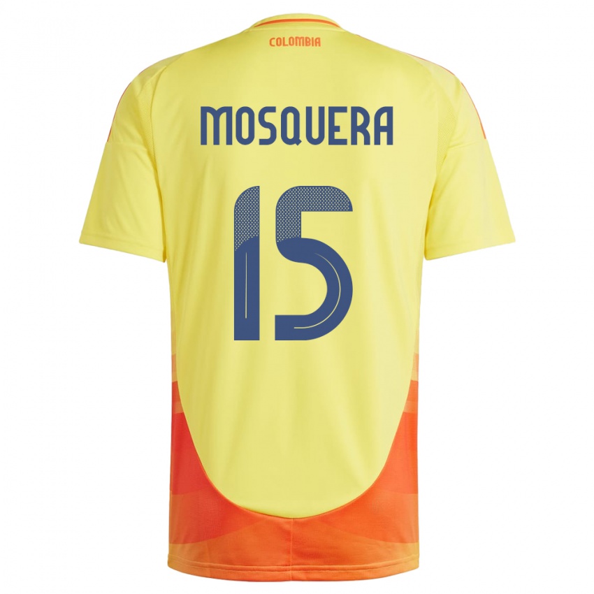 Børn Colombia Yerson Mosquera #15 Gul Hjemmebane Spillertrøjer 24-26 Trøje T-Shirt