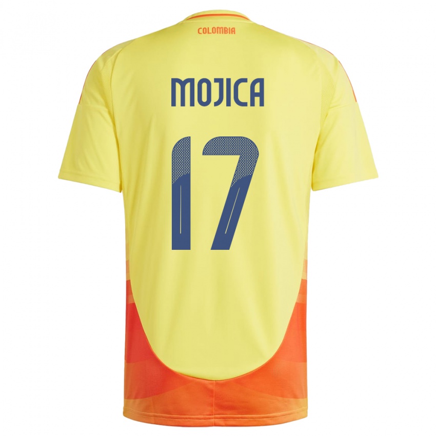 Børn Colombia Johan Mojica #17 Gul Hjemmebane Spillertrøjer 24-26 Trøje T-Shirt