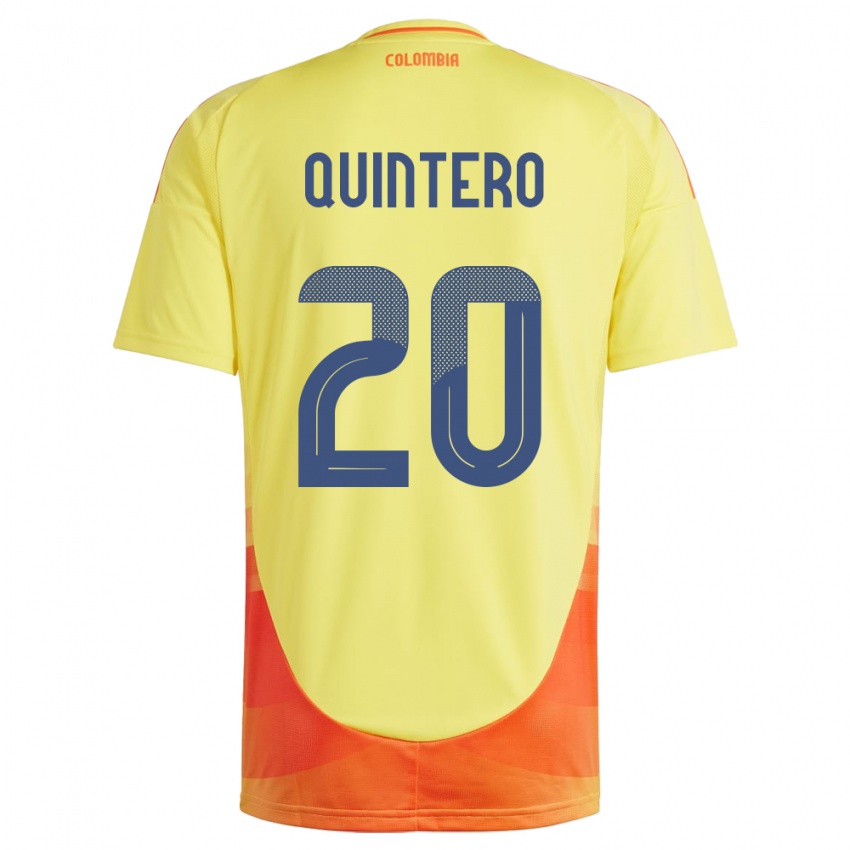 Børn Colombia Juan Fernando Quintero #20 Gul Hjemmebane Spillertrøjer 24-26 Trøje T-Shirt