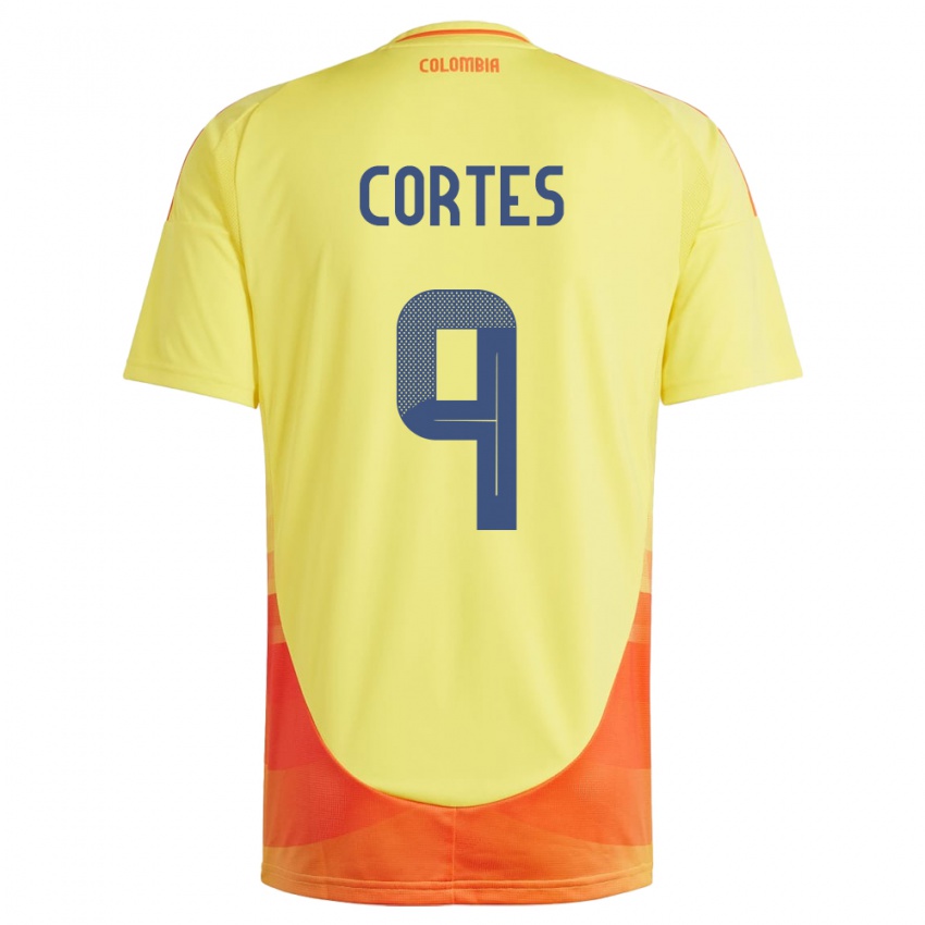 Børn Colombia Carlos Cortés #9 Gul Hjemmebane Spillertrøjer 24-26 Trøje T-Shirt