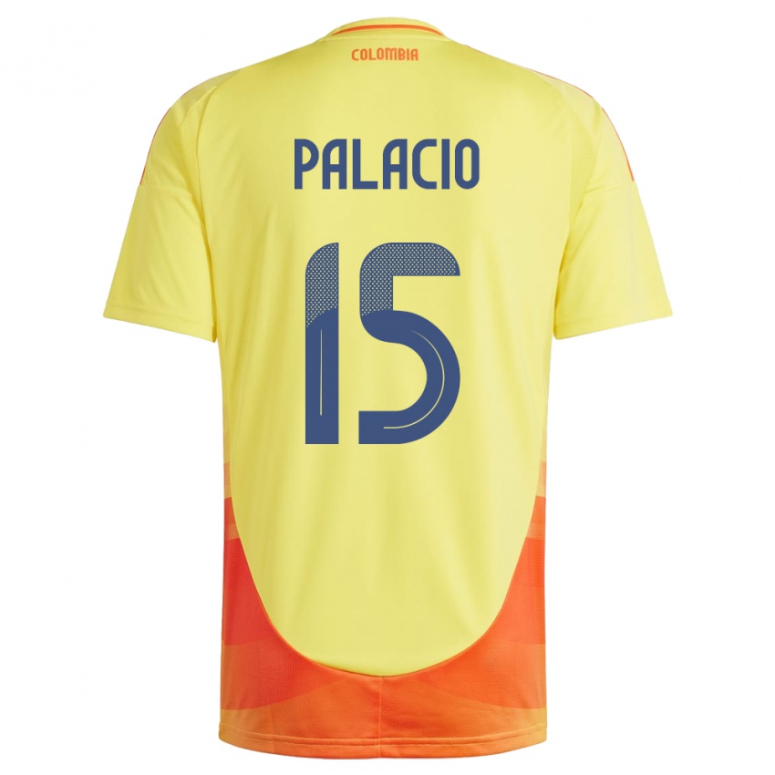 Børn Colombia Nelson Palacio #15 Gul Hjemmebane Spillertrøjer 24-26 Trøje T-Shirt