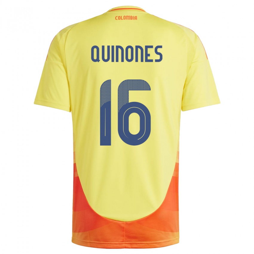 Børn Colombia Nelson Quiñónes #16 Gul Hjemmebane Spillertrøjer 24-26 Trøje T-Shirt