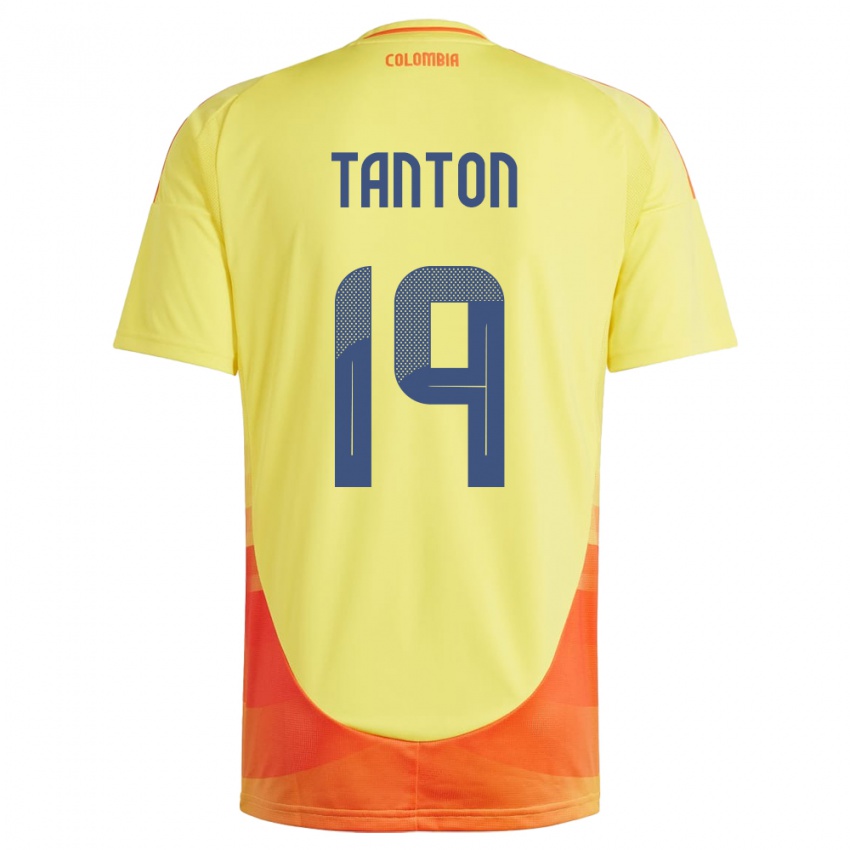 Børn Colombia Devan Tanton #19 Gul Hjemmebane Spillertrøjer 24-26 Trøje T-Shirt