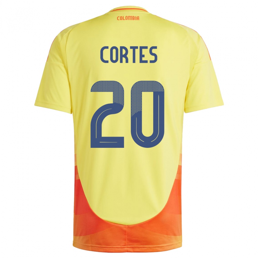 Børn Colombia Óscar Cortés #20 Gul Hjemmebane Spillertrøjer 24-26 Trøje T-Shirt