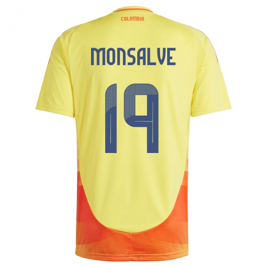 Børn Colombia Miguel Monsalve #19 Gul Hjemmebane Spillertrøjer 24-26 Trøje T-Shirt