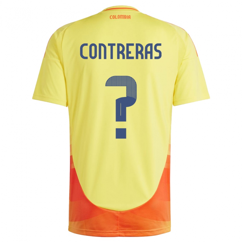 Børn Colombia David Contreras #0 Gul Hjemmebane Spillertrøjer 24-26 Trøje T-Shirt