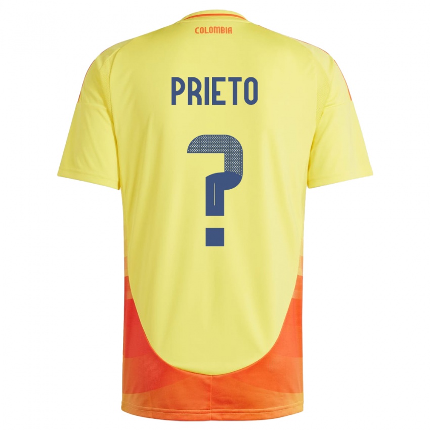 Børn Colombia Dylan Prieto #0 Gul Hjemmebane Spillertrøjer 24-26 Trøje T-Shirt