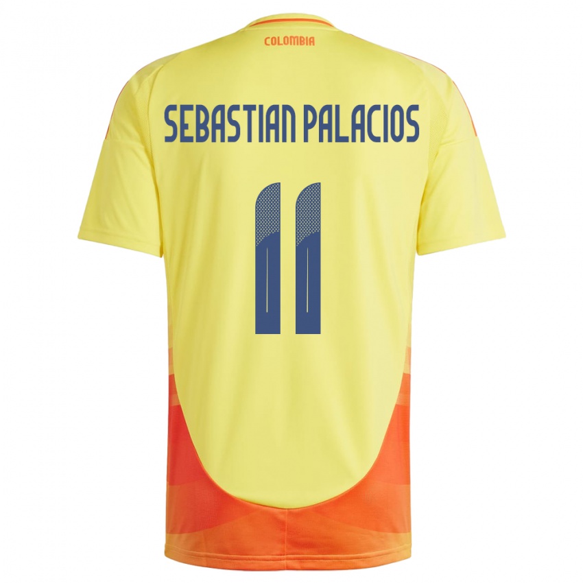 Børn Colombia Juan Sebastián Palacios #11 Gul Hjemmebane Spillertrøjer 24-26 Trøje T-Shirt