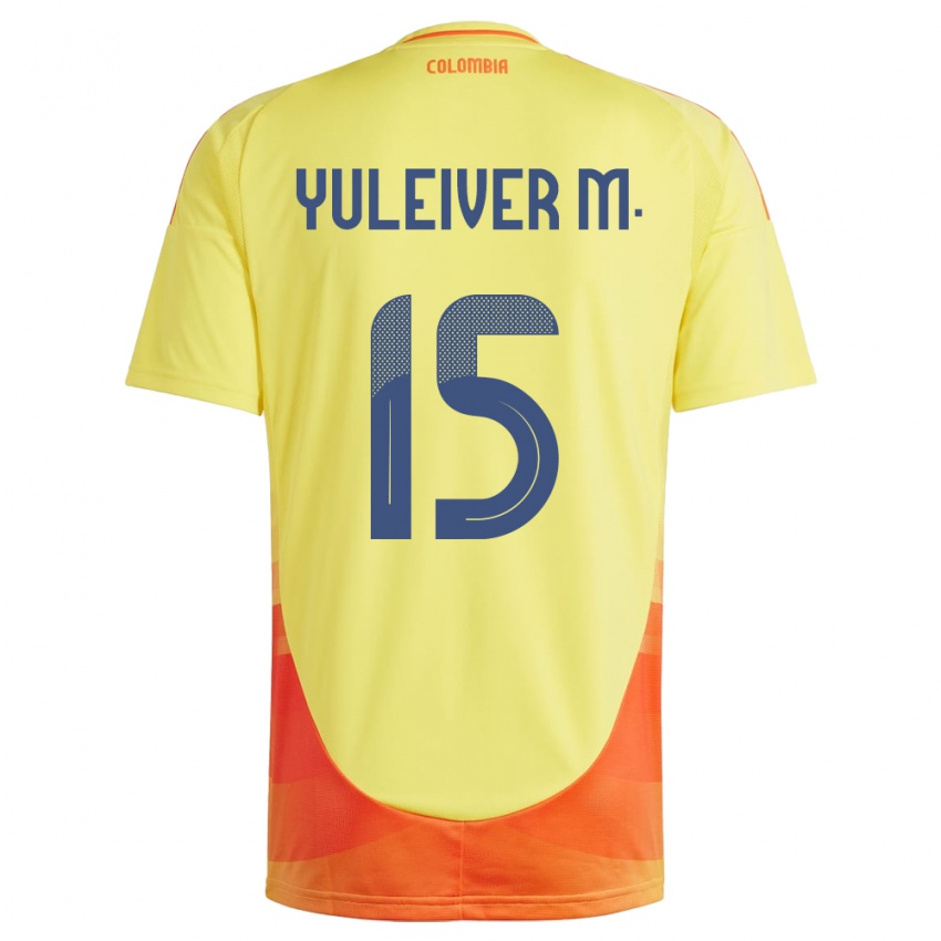 Børn Colombia Yuleiver Mosquera #15 Gul Hjemmebane Spillertrøjer 24-26 Trøje T-Shirt