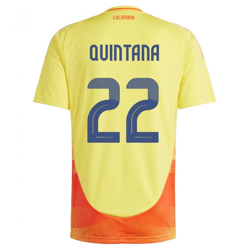 Børn Colombia Breiner Quintana #22 Gul Hjemmebane Spillertrøjer 24-26 Trøje T-Shirt