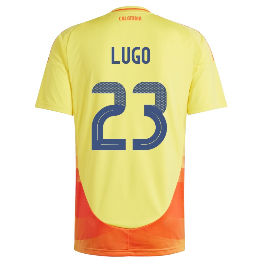 Børn Colombia Michelle Lugo #23 Gul Hjemmebane Spillertrøjer 24-26 Trøje T-Shirt