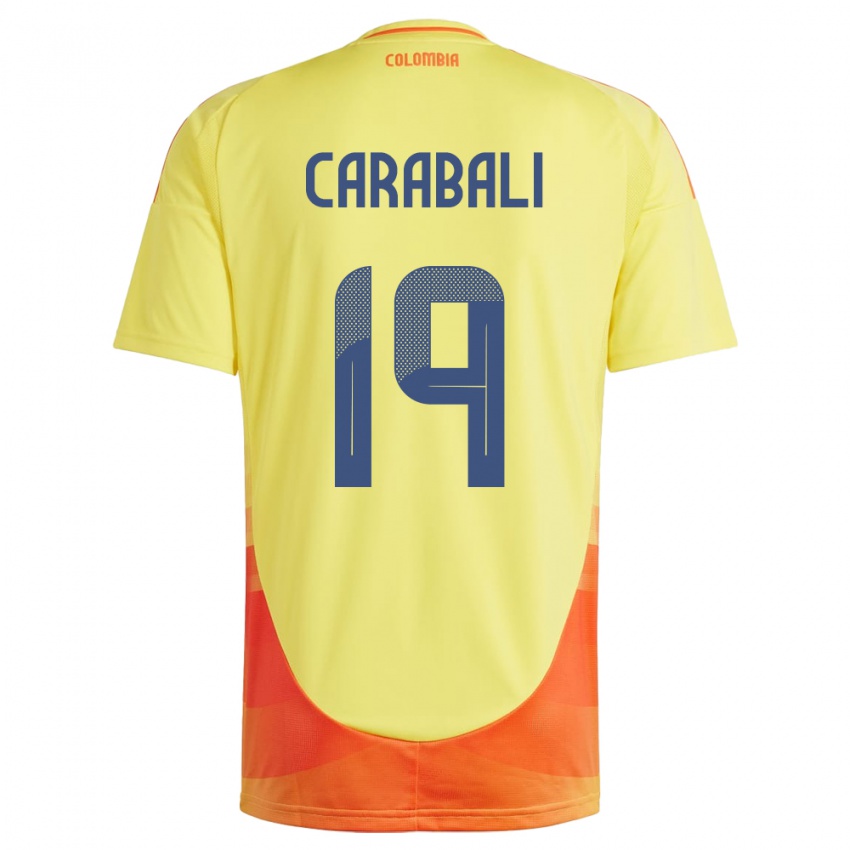 Børn Colombia Jorelyn Carabalí #19 Gul Hjemmebane Spillertrøjer 24-26 Trøje T-Shirt